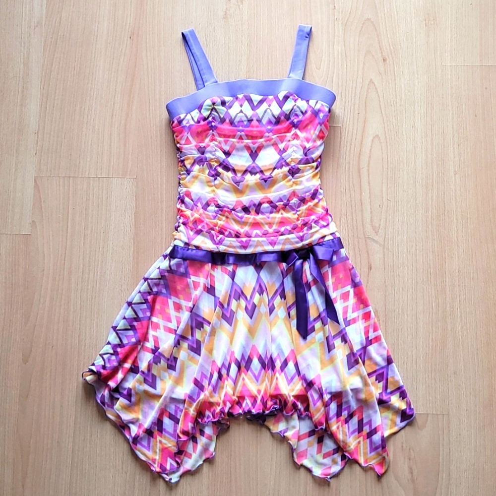 Amy Byer Aztec Handkerchief Hem Dress sz12